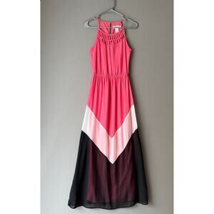 Candie's sz S pink black colorblock maxi‎ Dress